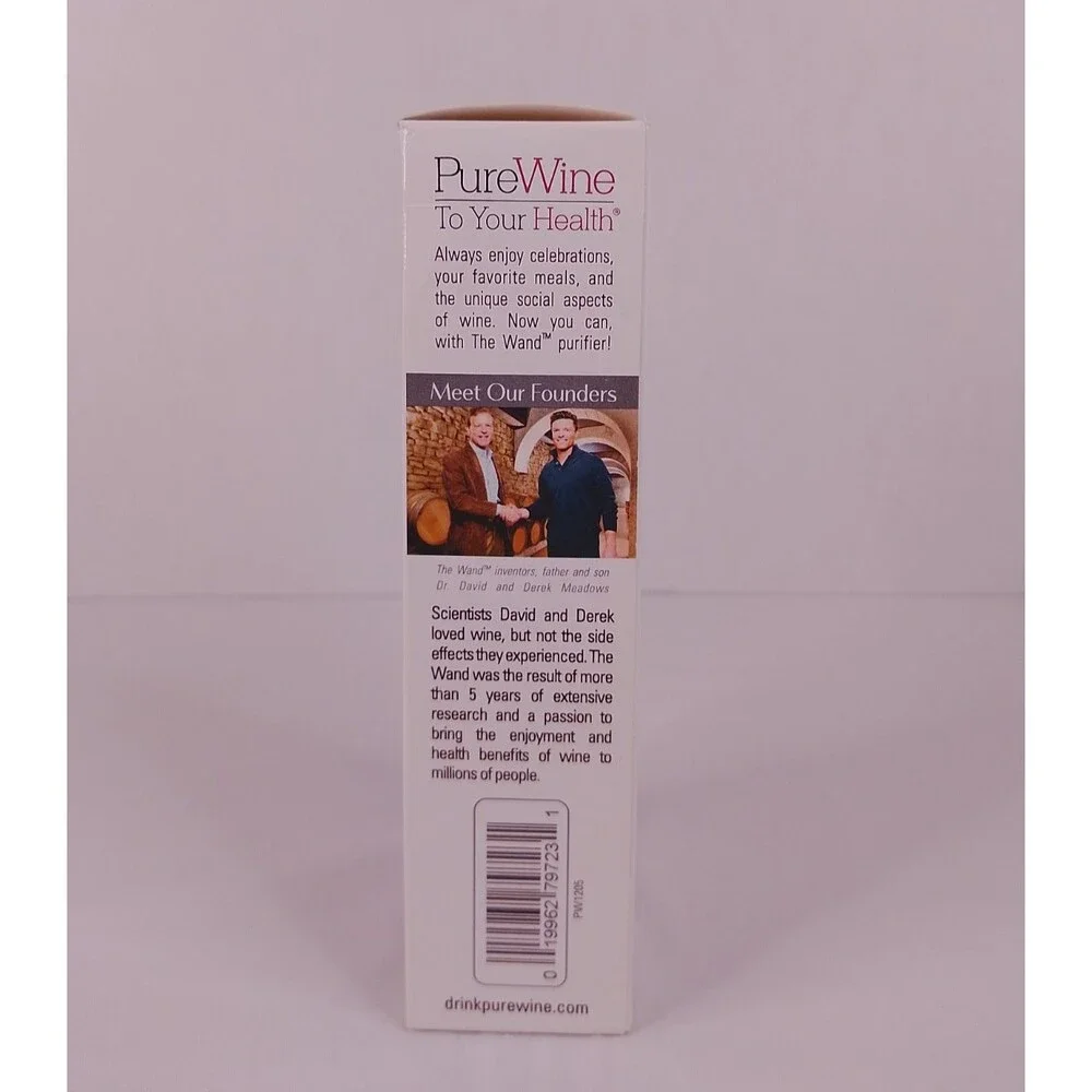 PureWine The Wand Wine Purifier 8-Pack Silver New Sealed No More Headaches